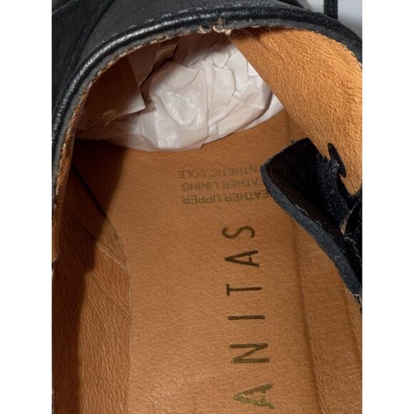 Hispanitas Extra Light Lace Up Shoes Black Leather Wedge Comfort Classic 40/9 - Picture 16 of 16